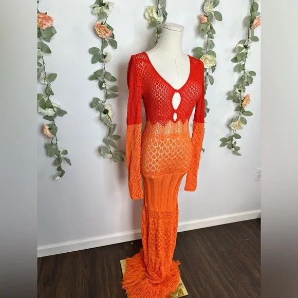 Ronny Kobo Two Tone Knit Maxi Dress - Picture 4 of 16